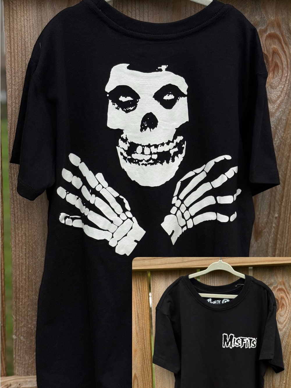 NEW Misfits Skull Logo Tee Boy’s Small size 8 Black T Shirt Grunge Skater